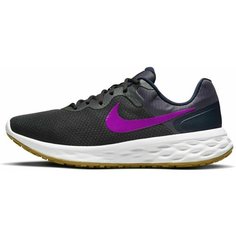 Кроссовки NIKE Revolution 6, полнота F, размер 11,5 US, черный/фиолетовый