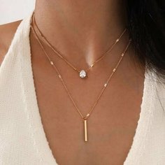 Колье, длина 56 см, золотистый Alex Jewelry