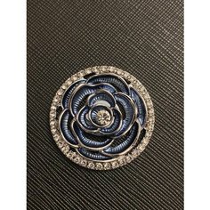 Брошь, стразы, серебряный, синий, голубой Нет бренда