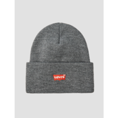 Шапка бини Levis Red Batwing Embroidered Slouchy Beanie для мужчин, размер OS, серый Levis®