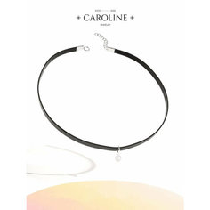 Чокер Caroline Jewelry, жемчуг имитация, кристалл, длина 40 см, серебряный