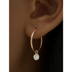 Серьги конго, с подвесками Ювелир Карат, серебро, 925 проба, золочение, фианит, размер 17 мм, длина 2.5 см, , золотистый