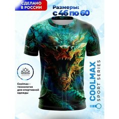 Футболка Evofox, размер 3XL, синий, зеленый
