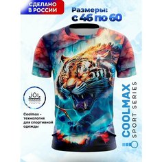 Футболка Evofox, размер XL, оранжевый, синий