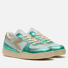 Кроссовки Diadora Mi Basket Low Metal Pigskin Used, размер 36, зеленый