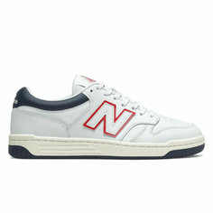Кеды New Balance 480, полнота F, размер 7,5 US, белый/черный/красный