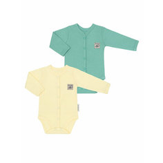 Боди Эскимо, комплект из 2 шт., размер 48-74, желтый/зеленый