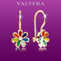 Серьги VALTERA, серебро, 925 проба, эмаль, , золотой
