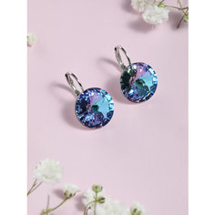 Серьги с подвесками, Swarovski Zirconia, голубой Нет бренда