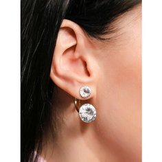 Серьги-трансформеры, Swarovski Zirconia, размер 24 мм, прозрачный Нет бренда