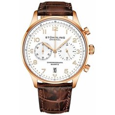 Наручные часы STUHRLING Monaco, коричневый, белый, золотой