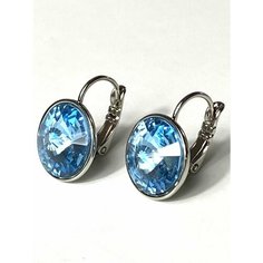 Серьги Florento, хрусталь, кристаллы Swarovski, размер 12 мм, голубой