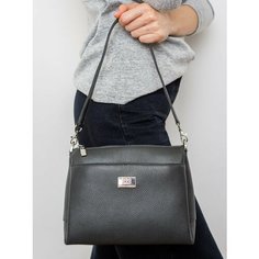 Сумка тоут Franchesco Mariscotti Легкая, фактура зернистая, рельефная, матовая, темно-серый