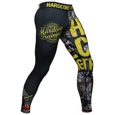 Тайтсы HARDCORE TRAINING hardcore training, размер 54, желтый, черный