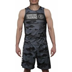 Майка спортивная HARDCORE TRAINING hardcore training, размер S, черный, серый