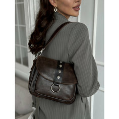 Сумка кросс-боди Igermann, фактура гладкая, dark brown