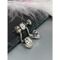 Серьги-трансформеры Amante crystal, размер 10 мм, бесцветный