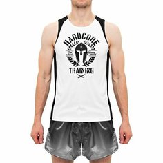 Майка спортивная HARDCORE TRAINING hardcore training, размер XXL, белый, черный