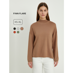 Джемпер FINN FLARE с длинным рукавом, трикотажный, размер XS, , темно-бежевый