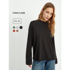 Джемпер FINN FLARE с длинным рукавом, трикотажный, размер S, , темно-серый