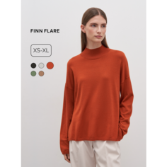 Джемпер FINN FLARE с длинным рукавом, трикотажный, размер S, , коричневый