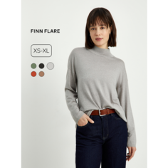 Джемпер FINN FLARE с длинным рукавом, трикотажный, размер S, , серый