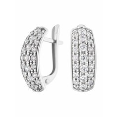 Серьги Ювелир Карат, серебро, 925 проба, родирование, фианит, длина 1.5 см, , серебро