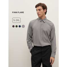 Рубашка FINN FLARE с длинным рукавом, размер XL, серый