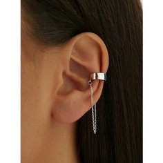 Кафф MIESTILO, серебро, 925 проба, родирование, серебрение, размер 10 мм, , серебристый