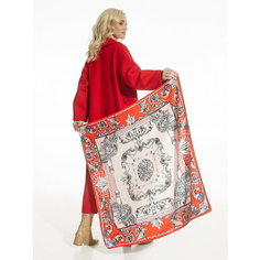 Платок Русские в моде by Nina Ruchkina искусство для женщин,90х90 см, красный