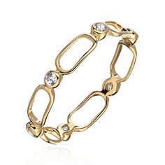 Кольцо Эстет, желтое золото, 585 проба, фианит, размер 17.5, золотой