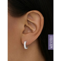 Серьги пусеты, конго MIESTILO, серебро, 925 проба, родирование, фианит, , серебристый