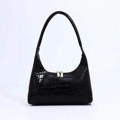 Сумка багет Сима-ленд, фактура под рептилию, чёрный