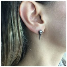 Серьги Starfallshop, размер 18 мм, серебро