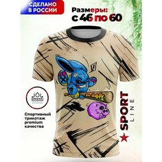 Футболка Evofox, размер XL, синий, черный, бежевый