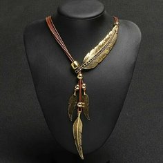 Колье, длина 45 см, кофе Без бренда