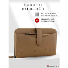 Кошелек Bugatti, фактура гладкая, коричневый