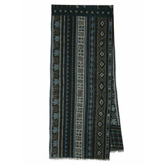 Шарф Павловопосадская платочная мануфактура для мужчин,190х40 см, one size, синий/коричневый