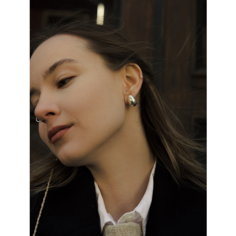 Серьги LU Jewel, серебро, 925 проба, родирование, размер 18 мм, , серебристый