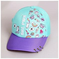 Кепка Overhat GRL PWR для взрослых и детей, размер 52/54, голубой