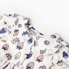 Платье Kaftan, размер 98/104, белый/ягоды