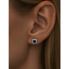 Серьги пусеты MIESTILO, серебро, 925 проба, родирование, фианит, , серебристый