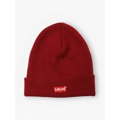 Шапка бини Levis Red Batwing Embroidered Slouchy Beanie для мужчин, размер OS, бордовый Levis®