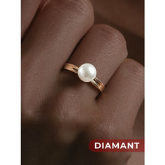 Кольцо Diamant, красное золото, 585 проба, жемчуг пресноводный культивированный, размер 17, золото