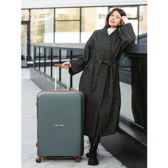 Чемодан Robinzon Santorini Basic, 103 л, зеленый, серый