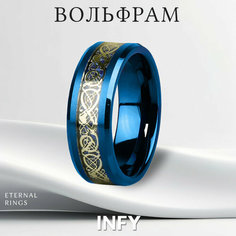 Кольцо обручальное, размер 17.5, синий Infy