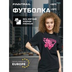 Футболка Finntrail, 1 шт., размер M, розовый/черный