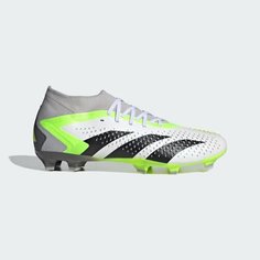Бутсы adidas Predator Accuracy.2 FG, размер 9,5 US, Cloud White / Core Black / Lucid Lemon