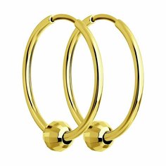 Серьги конго Diamant, желтое золото, 585 проба