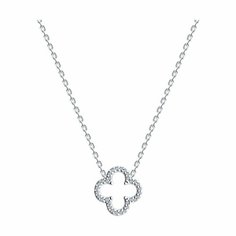 Колье Diamant, серебро, 925 проба, родирование, фианит, длина 43 см., бесцветный